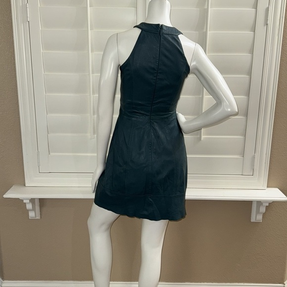 French Connection Jive Halter Genuine Leather Dress - Picture 6 of 11